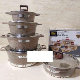 سرویس قابلمه زیو مشکی 7145 گرانیت زیو طرح آمبر مدل Zio Z-7145