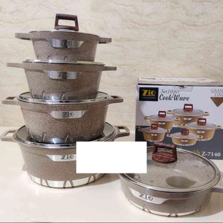 سرویس قابلمه زیو مشکی 7145 گرانیت زیو طرح آمبر مدل Zio Z-7145